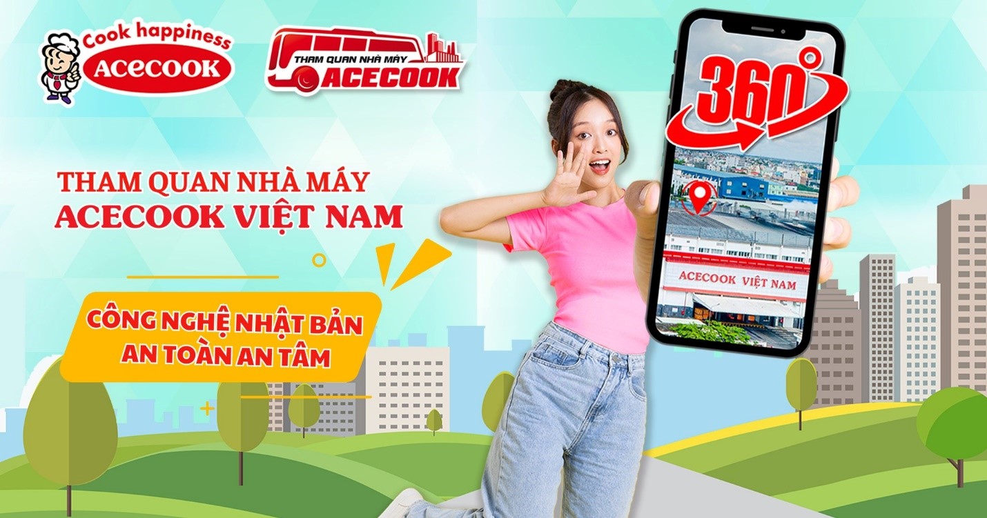 Chương trình tham quan nhà máy online 360 độ trên website của Acecook Việt Nam